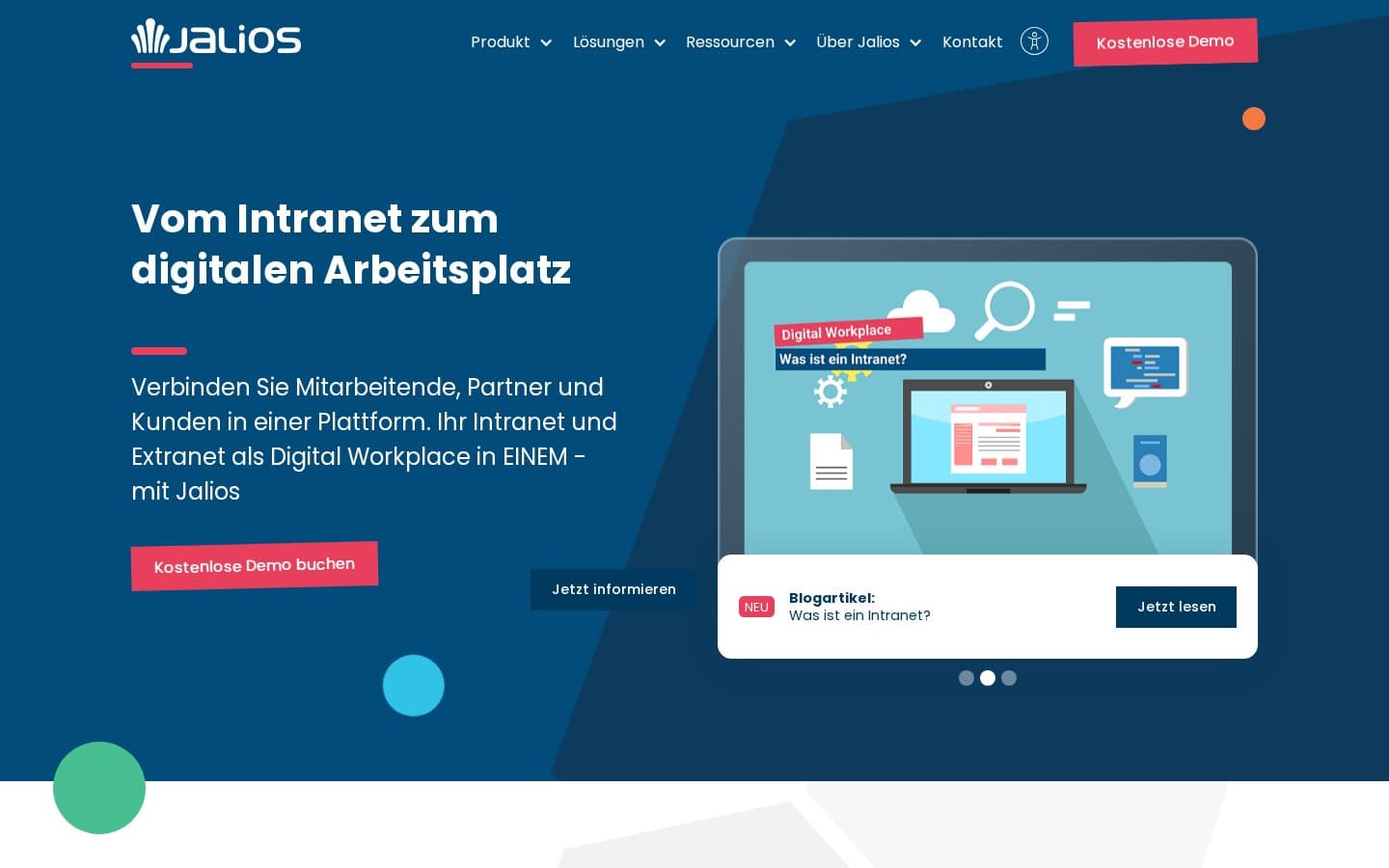Jalios GmbH Website Vorschau – B2B SaaS Collaboration Platform