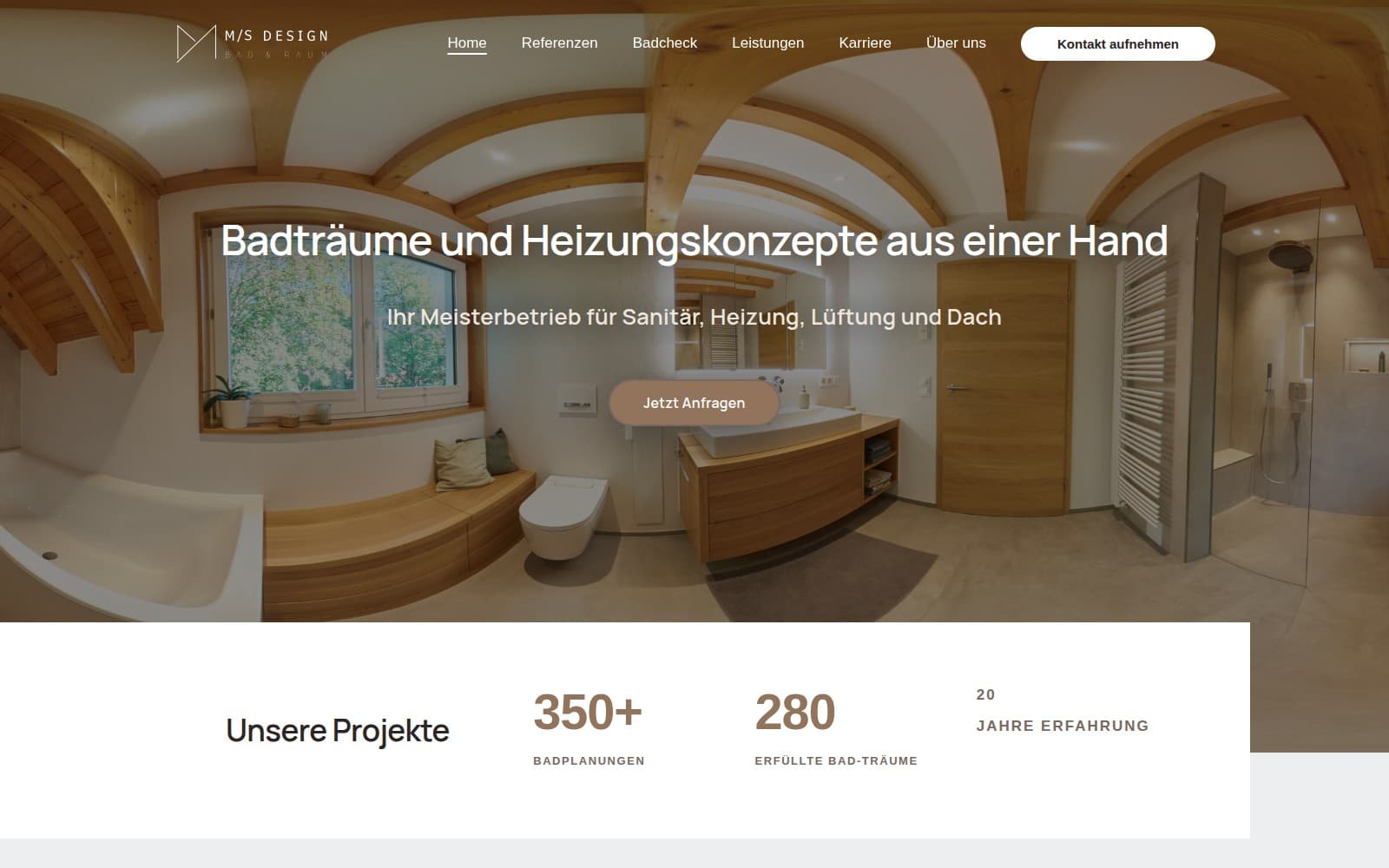 M/S Design Bad & Raum Website Vorschau, Badsanierung und Heizung aus Freiburg