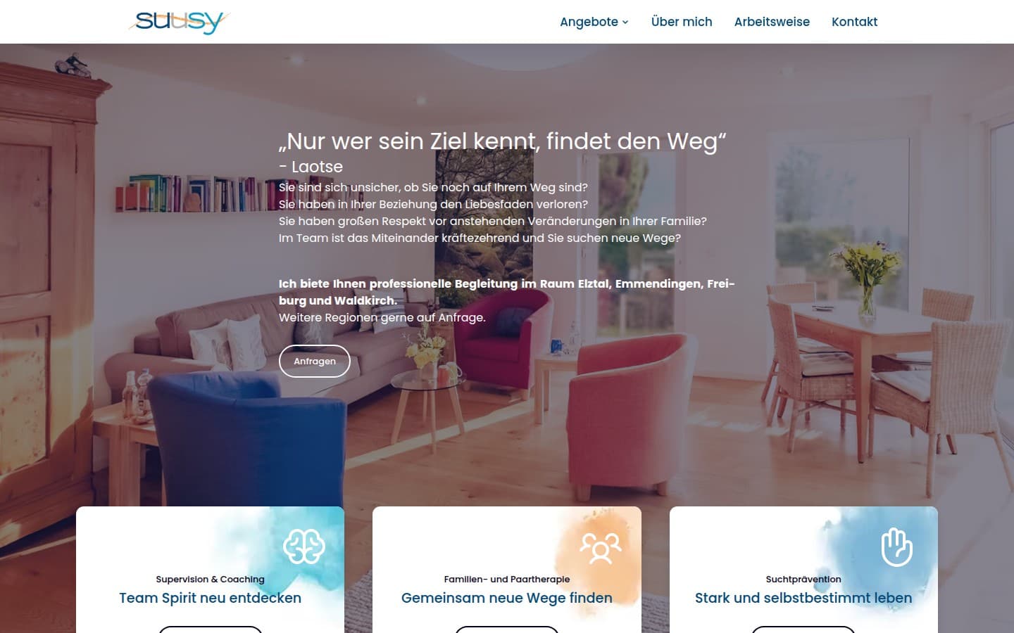 SUUSY Website Vorschau – Praxis für Supervision und Systemisches Arbeiten